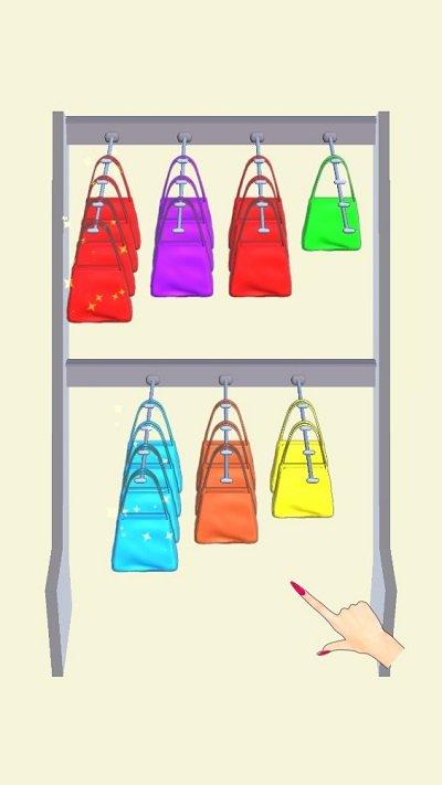 货架背包整理最新版(bagsortpuzzle)下载,货架背包整理,收纳游戏